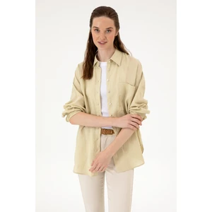 U.s. Polo Assn. Kadın Açık Haki Gömlek Desenli 50299794-VR183