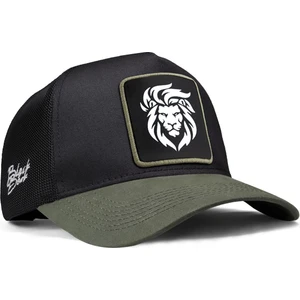 V1 Trucker Aslan - 9sh Kod Logolu Unisex Haki Siperli-Siyah Şapka