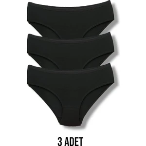 Yüksek Kalite Penye Kadın Bikini Külot 3'lü