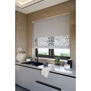 Lazer Kesim Mat Stor Perde, Lazer Kesimli Klasik Serisi, C-8004 Antrasit Renk