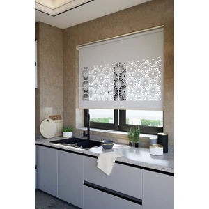 Lazer Kesim Mat Stor Perde, Lazer Kesimli Modern Serisi, M-121005 Gri Renk