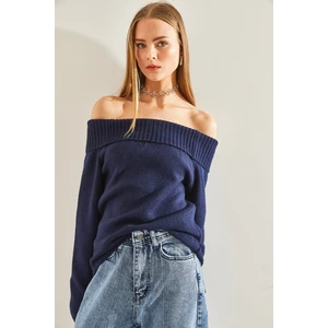 Kadın Madonna Yaka Triko Kazak