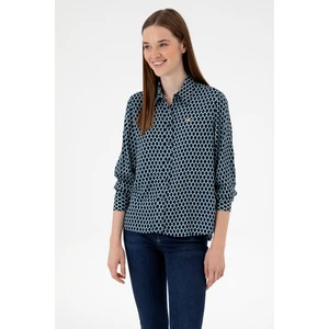 U.s. Polo Assn. Kadın Lacivert Gömlek Desenli 50317243-VR033