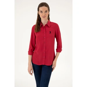 U.S. Polo Assn. Kadın Vişne Uzun Kollu Gömlek 50316429-VR104