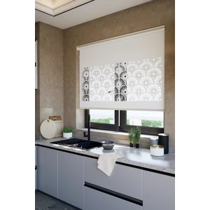 Lazer Kesim Mat Stor Perde, Lazer Kesimli Modern Serisi, M-121001 Beyaz Renk