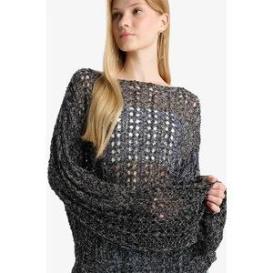 Coool Oversize Geniş Kalıp Kayık Yaka Kroşe Kazak F9044AX25AU