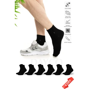 Siyah Renk Kışlık Yarım Konç Erkek Bambu Çorap 6'lı Set