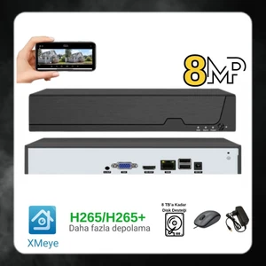 8mp 9 Kanal Nvr Kamera  Kayıt Cihazı ( IP KAMERA ÇALIŞTIRIR ) - ARNA809