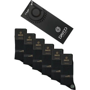 Premium Bambu Erkek Yazlık Çorap 6'lı Set Kutulu Çizgili Siyah
