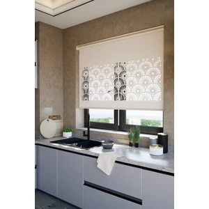 Lazer Kesim Mat Stor Perde, Lazer Kesimli Modern Serisi, M-121003 Açık Kahverengi Renk