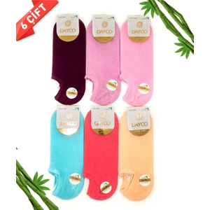 Dikişsiz Bambu Görünmez Kadın Sneakers Renkli Çorap 6'lı Asortı Paket