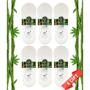 Premium Erkek Beyaz Babet Bambu  Çorap 6'lı Set