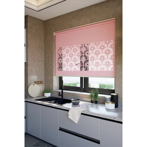 Lazer Kesim Mat Stor Perde, Lazer Kesimli Modern Serisi, M-121006 Gül Kurusu Renk