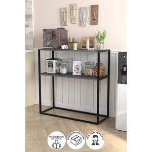 2 Raflı Mutfak Standı Kahve Köşesi Mutfak Rafı Mutfak Bangosu Antrasit