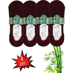 Erkek Bambu Premium Babet Çorap 4'lü Set Bordo