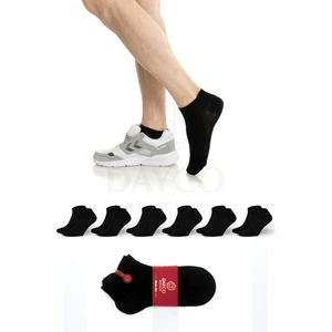 Bambu Erkek Premium Patik Siyah Çorap 6'lı Set