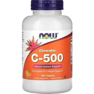Now Foods Chewable C-500 Antioxidant & Collagen Support 100 Tablet