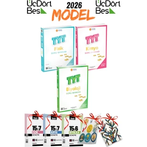 2026 Model Üç Dört Beş Yayınları Tyt Fizik Tyt Kimya Tyt Biyoloji Soru Bankası Seti 5 Hediyeli 345