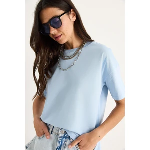 Kadın % Organik Pamuk Relaxed Fit Yuvarlak Yakalı T-Shirt