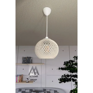 Balle Krem Sarkıt Top Avize Beyaz Kablo