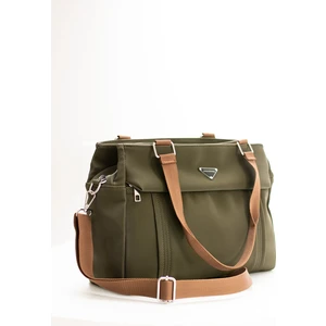 1416 Kadın Saten Kumaş 5 Bölmeli Ayarlanabilir Çapraz Askılı El ve Omuz Çantası