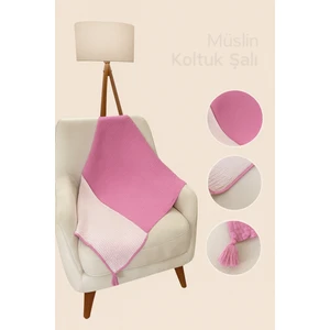 Rozet Tekstil Koltuk Şalı – Tv Battaniyesi  Pamuk Doğal 4 Katlı Müslin Kumaş