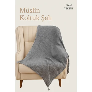 Rozet Tekstil Koltuk Şalı – Tv Battaniyesi  Pamuk Doğal 4 Katlı Müslin Kumaş