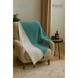 Rozet Tekstil Koltuk Şalı – Tv Battaniyesi  Pamuk Doğal 4 Katlı Müslin Kumaş