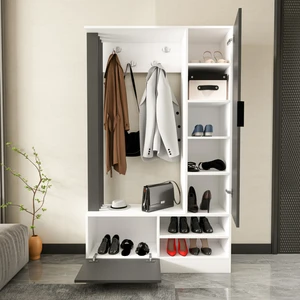 Virgo White Portmanto Vestiyer 8 Bölmeli Ayakkabılık