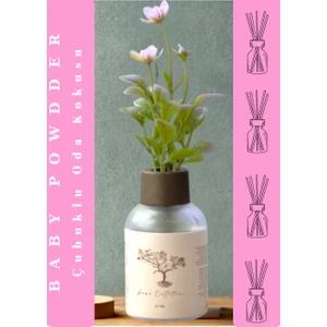 1 Adet Koku Giderici Banyo Tuvalet Oda Kokusu Baby Powder Pudra 50ML Yapay Çiçekli