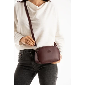 1423 Kadın Suni Deri Ayarlanabilir Çapraz Askılı 2 Gözlü Desen Omuz Çantası