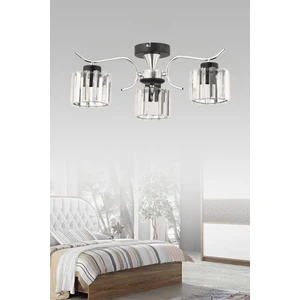 ESSLİGHT ESMA 3 LÜ KROM PLAFONYER AVİZE (KRİSTAL TAŞLI) SALON MUTFAK YATAK ODASI GENÇ ODASI OFİS