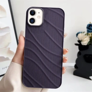 Apple iPhone 12 Uyumlu Kılıf Zebana Fine-Line Silikon Kılıf Derin Mor