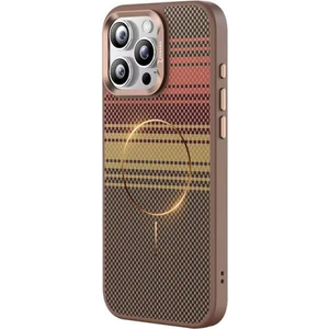 Apple iPhone 16 Pro Max Uyumlu Kılıf Zebana Neofiber Silikon Kılıf (Kablosuz Şarj) Kahverengi