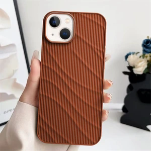 Apple iPhone 13 Uyumlu Kılıf Zebana Fine-Line Silikon Kılıf Kahverengi