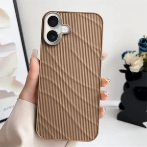 Apple iPhone 16 Uyumlu Kılıf Zebana Fine-Line Silikon Kılıf Desert Titanyum