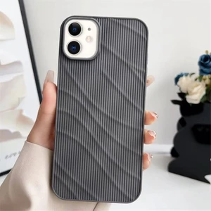 Apple iPhone 12 Uyumlu Kılıf Zebana Fine-Line Silikon Kılıf Gri