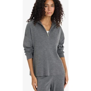 Regular Fit Yarım Fermuarlı Triko Kazak F2907AX25AU