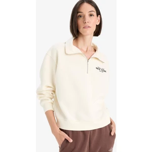 Regular Fit Yarım Fermuarlı Baskılı Kalın Sweatshirt F1066AX25AU