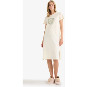 Regular Fit Bisiklet Yaka Baskılı Kısa Kollu Gecelik F7566AX25AU