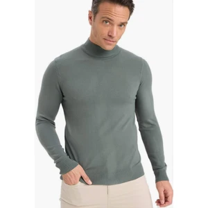 Slim Fit Dar Kesim Balıkçı Yaka Basic Düz Triko Kazak R1127AZ25WN