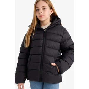 Kız Çocuk Su Geçirmez Kapüşonlu Fermuarlı Şişme Mont E5406A825AU