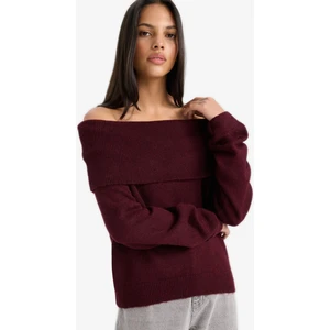 Regular Fit Açık Omuz Triko Kazak F3029AX25WN