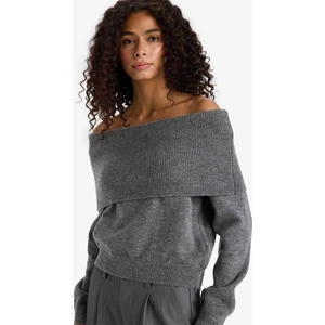 Regular Fit Açık Omuz Triko Kazak F3029AX25WN