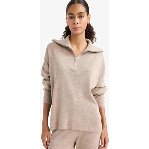 Regular Fit Yarım Fermuarlı Triko Kazak F2907AX25AU