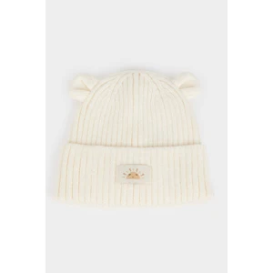 Kız Bebek Dokuma Etiketli Kulaklı Triko Bere C8165A525WN