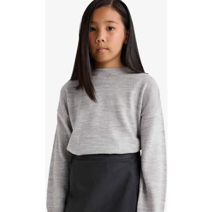 Oversize Geniş Kalıp Bisiklet Yaka Triko Kazak Kız Çocuk E7739A825AU