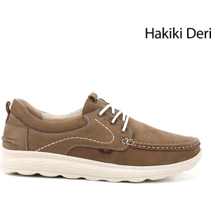 Erkek Kum Nubuk Bağcıklı Hakiki Deri Comfort Ayakkabı