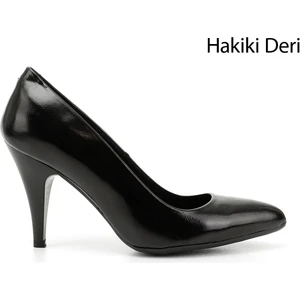 Gön Hakiki Deri Sivri Burun İnce Yüksek Topuklu Stiletto Kadın Ayakkabı 22354