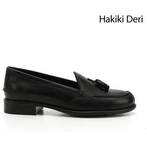 Kadın Siyah Hakiki Deri Loafer Ayakkabı